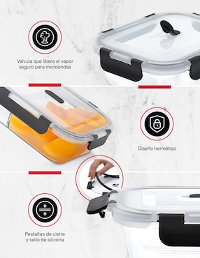 Set contenedores Cookify de vidrio 3 piezas