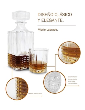 Set decantador Idea Nuova de cristal