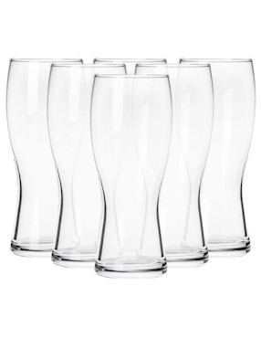 Set De Vasos Para Cerveza Borgonovo Koblenz De Vidrio 6 Piezas