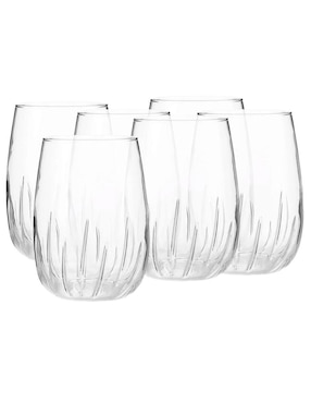 Set vasos Borgonovo Mistral de vidrio con 6 piezas