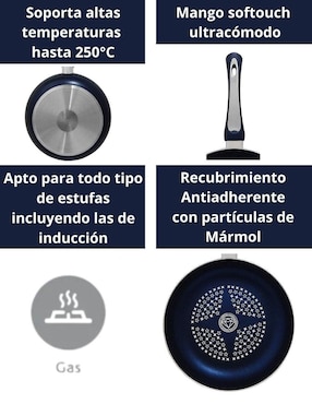 Set de sartenes Swiss Silver Cooks Master de aluminio 3 piezas