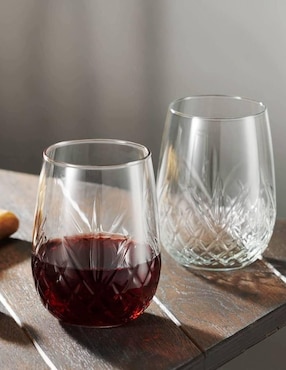 Set vasos Borgonovo Rococo de vidrio con 6 piezas