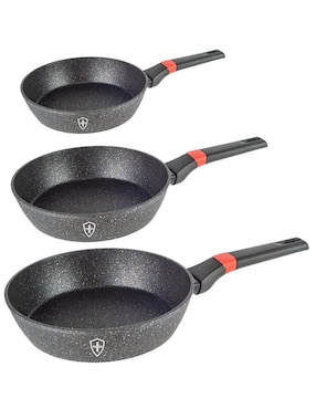 Set de sartenes Swiss Silver Marmol de aluminio 3 piezas