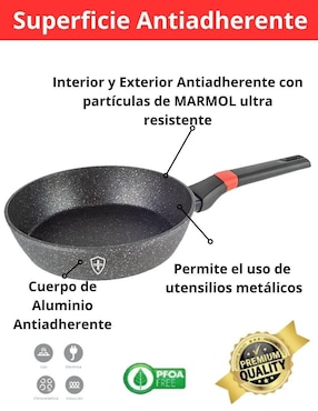 Set de sartenes Swiss Silver Marmol de aluminio 3 piezas