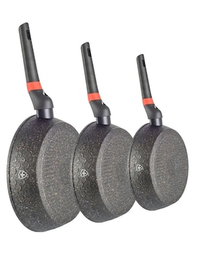Set de sartenes Swiss Silver Marmol de aluminio 3 piezas