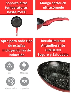 Set de sartenes Swiss Silver de aluminio esmaltado 3 piezas