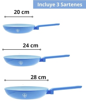 Set de sartenes Swiss Silver Mármol de aluminio esmaltado 3 piezas