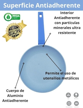 Set de sartenes Swiss Silver Mármol de aluminio esmaltado 3 piezas