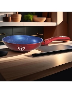Set de sartenes Swiss Silver Silver Blue Red de aluminio 3 piezas