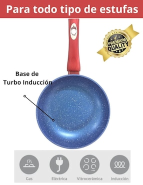 Set de sartenes Swiss Silver Silver Blue Red de aluminio 3 piezas