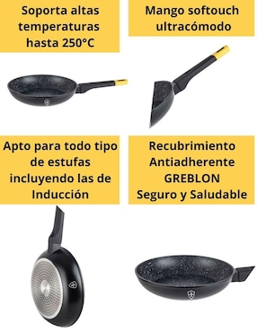 Set de sartenes Swiss Silver de aluminio esmaltado 3 piezas