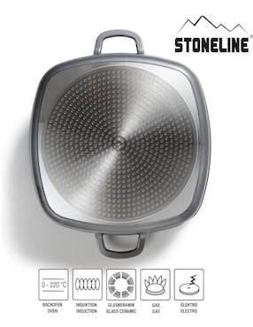 Sartén con tapa Stoneline de acero inoxidable