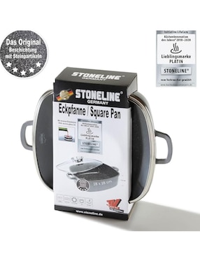 Sartén con tapa Stoneline de acero inoxidable