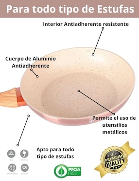 Batería de cocina Swiss Silver de aluminio antiadherente minerales naturales 10 piezas