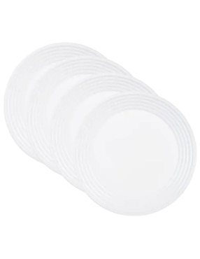 Set Plato Trinche Luminarc Harena De Vidrio 4 Piezas