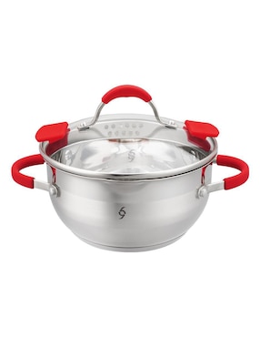 Batería de cocina Bogner de acero inoxidable antiadherente titanio 7 piezas