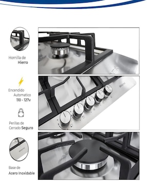 Parrilla Gravita HBS5715 de acero inoxidable