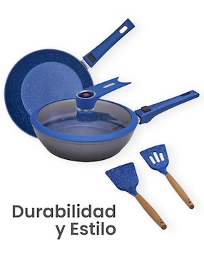 Batería de cocina Flavorstone Family Deluxe de acero inoxidable antiadherente convencional 20 piezas