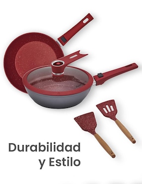 Batería de cocina Flavorstone Master Deluxe de acero inoxidable antiadherente convencional 10 piezas
