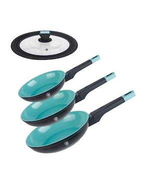 Set de sartenes Swiss Silver Greblon de aluminio 3 piezas