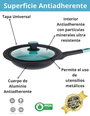 Set de sartenes Swiss Silver Greblon de aluminio 3 piezas