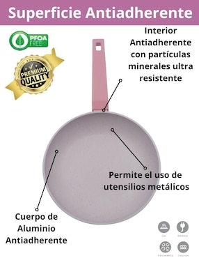 Set de sartenes Swiss Silver Mármol de aluminio 3 piezas