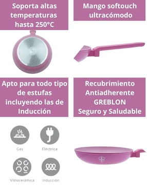 Set de sartenes Swiss Silver Mármol de aluminio 3 piezas