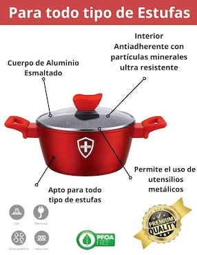 Set de cacerola Convencional Swiss Silver