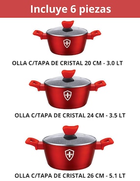 Set de cacerola Convencional Swiss Silver