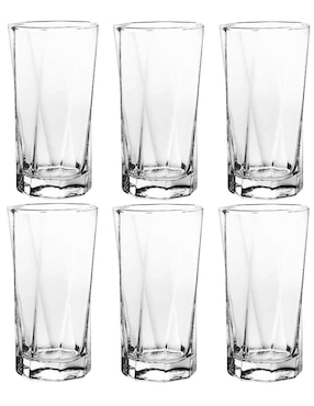 Set De Vasos Para Agua Cristar De Vidrio Con 6 Piezas