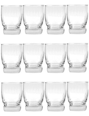 Set De Vasos Para Jugo Cristar De Vidrio Con 12 Piezas