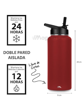 Termo Magma Life de acero inoxidable con tapa rosca 950 ml