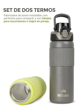 Termo Hikeo de acero inoxidable con tapa a presión 600 ml