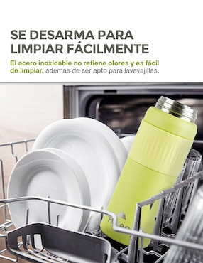 Termo Hikeo de acero inoxidable con tapa a presión 600 ml