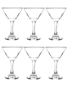 Set De Copas Para Martini Cristar De Vidrio 6 Piezas