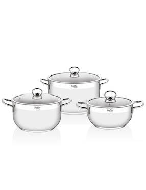 Batería de cocina Sofia Deluxe de acero inoxidable 22 piezas