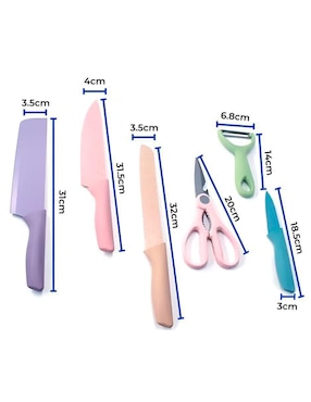 Set de cuchillos utilitario Elego prokitchen 6 piezas