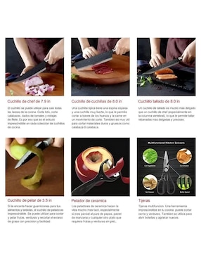 Set de cuchillos utilitario Elego prokitchen 6 piezas