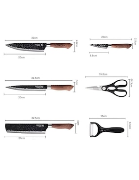 Set de cuchillos utilitario Elego prokitchen 6 piezas