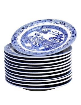 Set Plato Trinche Vencort De Cerámica 12 Piezas