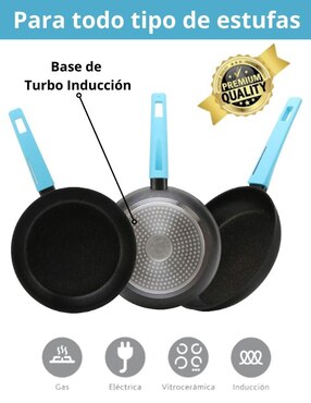 Set de sartenes Cooks Master Greblon de aluminio 3 piezas
