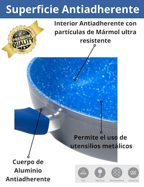 Batería de cocina Cooks Master de aluminio antiadherente cerámica 4 piezas