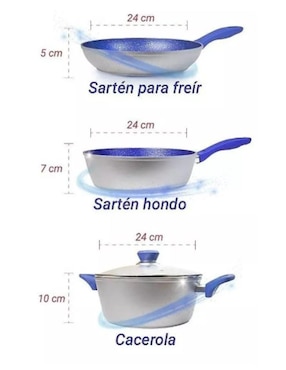 Batería de cocina Cooks Master de aluminio antiadherente cerámica 4 piezas