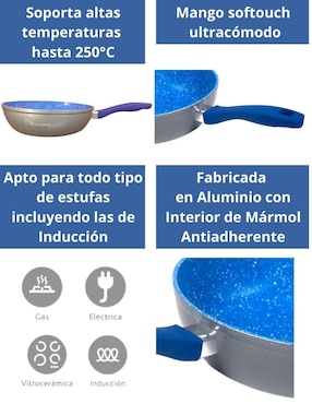 Batería de cocina Cooks Master de aluminio antiadherente cerámica 4 piezas