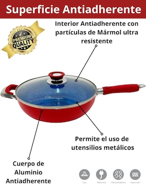 Batería de cocina Cooks Master de aluminio antiadherente minerales naturales 15 piezas