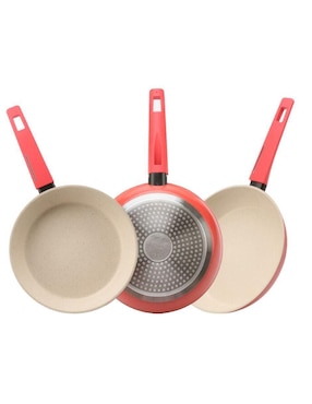 Set de sartenes Cooks Master Swiss Silver Mármol de aluminio 3 piezas