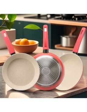 Set de sartenes Cooks Master Swiss Silver Mármol de aluminio 3 piezas