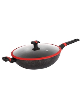 Sartén Wok Swiss Silver Greblon De Aluminio