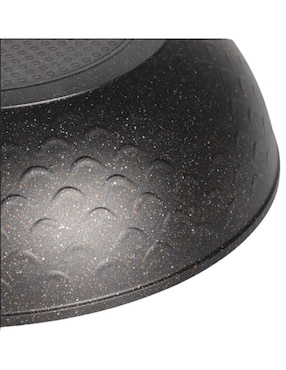 Sartén Wok con tapa Swiss Silver Greblon de aluminio