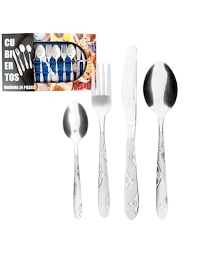 Set cubiertos Vencort de acero inoxidable 24 piezas